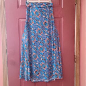LuLaRoe Blue Floral Maxi Skirt, Size XS